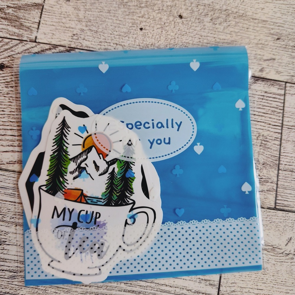 3pc Explorer Sticker Bundle - Wolf Silhouette & My Cup of Tea Mountain Decals - Picture 3 of 4